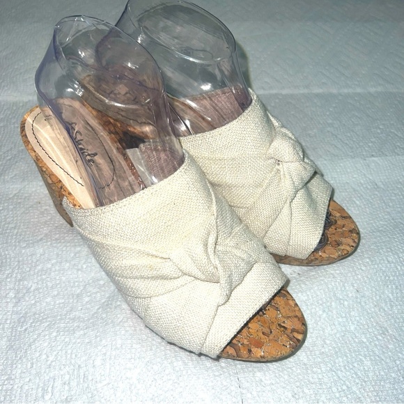 LifeStride Women's LAGUNA Platform Linen Slides Sandals Size 8 CREAM DAISY - Picture 1 of 11